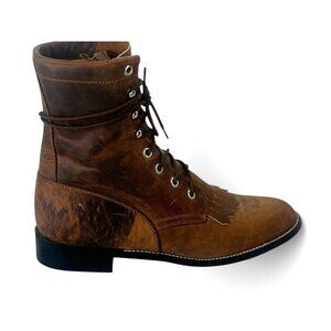 vintage Justin Lace Up Roper Kiltie Cowgirl Boots Women’s sz 6.5B‎ Made in USA!